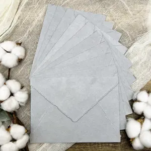 Stone Gray Handmade Cotton Envelopes (Set of 10)
