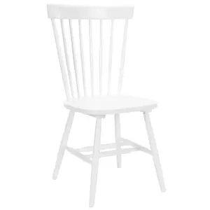 Set of 2 White Spindle Back Farmhouse Dining Side Chairs