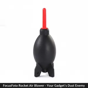 FocusFoto Rocket Style Rubber Air Blower Duster - 6.6 Inch Red Nozzle Dust Cleaner for DSLR Camera Lens Keyboard Electronics