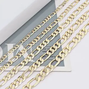Necklace Figaro Chain  14k Gold Plated Hypoallergenic 24 Inches Fashion Women Men Jewelry