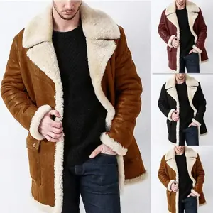 2025 Winter European Version Faux Leather Velvet Coat Men's Thickened Fur Coat(Sheets)