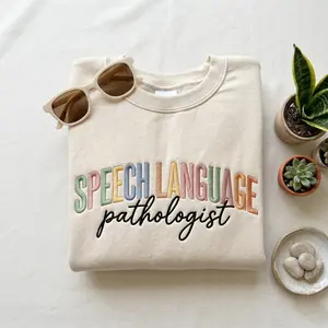 [MADE IN US] Embroidered SLP Sweatshirt, Speech Language Pathologist Gift, Graduation Shirt