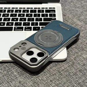 Integrated decompression bracket, borderless heat dissipation, suitable for Apple 17promax plain leather mobile phone case iPhone16 aromatherapy 15 hard 14 niche 13 magnetic suction 16Pro advanced sense 17 anti-drop 13Pro case stickers iphone
