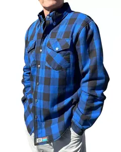 TEST - Flannel Riding Shirt- Blue + Black Plaid (Copy)