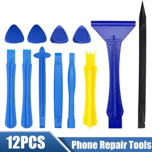 12pcs Plastic Spudger Pry Opening Tool Repair Kit - Comprehensive Repair Kit for Phone Mobile Disassembly, Thin & Thick Picks, Aircraft Crowbar & More