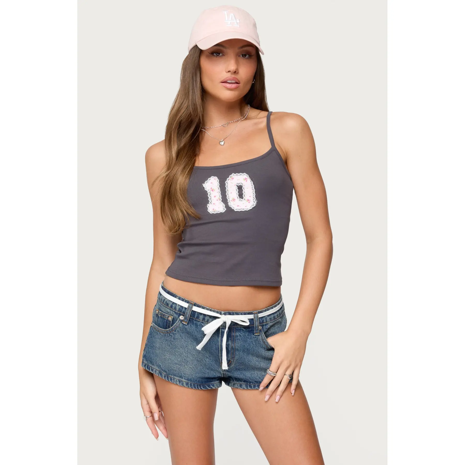 10 Floral Lacey Patch Tank Top