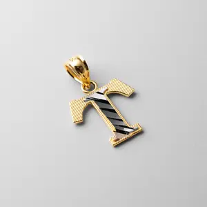 14K Gold Block Letter T Pendant | A-Z Pendants