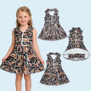 Girls camouflage summer active wear yoga dress quick dry dress
