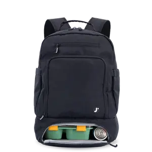 Packmate 2 in 1 Backpack With Built-in Lunch Bag in Black