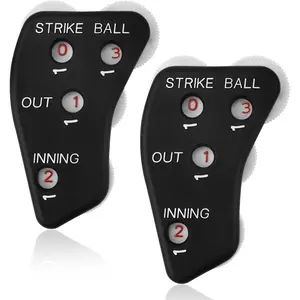 2pcs Baseball Umpire Indicator, 4 Wheel Baseball Umpire Clicker Baseball Counter Clicker for Accurately Recording Strike Balls Outs and Innings Balls for Softball Coach (Black)