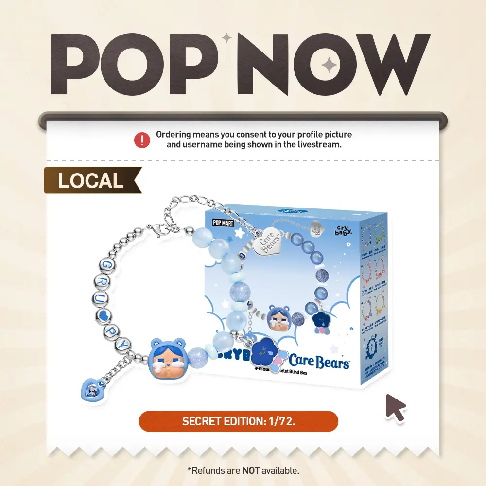 [POP NOW] POP MART CRYBABY × Care Bears Series - Bracelet Blind Box Mystery Gift