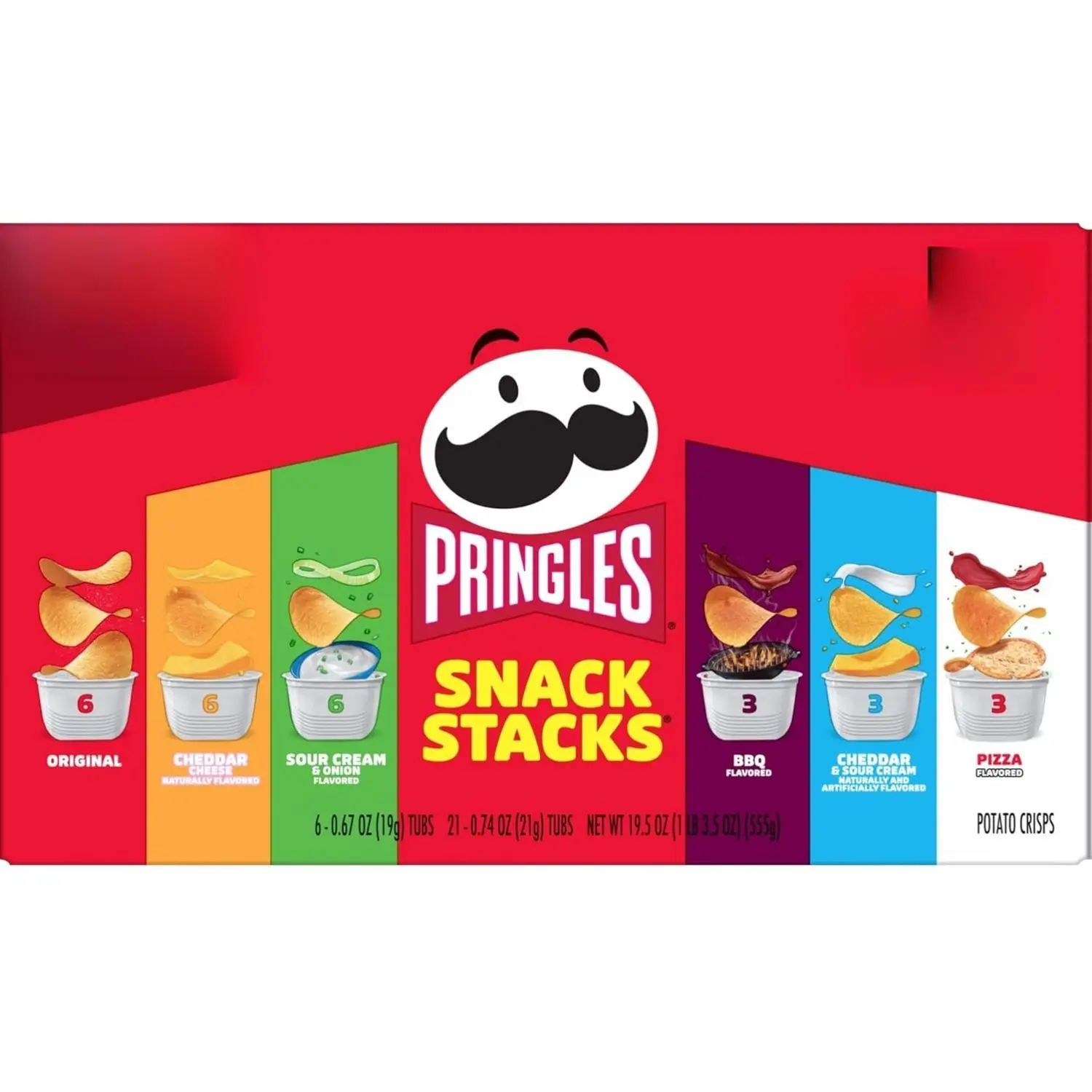 Pringles Potato Crisps Chips, Snack Stacks, Lunch Snacks, Variety Pack (27 Cups)