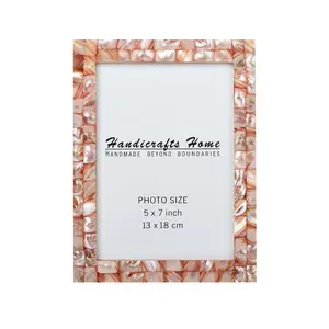 Picture Frame Mother of Pearl Pink 5x7 Inch