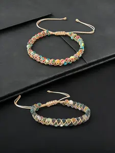 Bohemian Stone Crystal Bracelet, Emperor Stone Natural Stone Bangle, Healing Mood Gift for Boyfriend Girlfriend Family