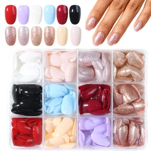 288pcs Glossy Short Oval Nail Set, Matte Finish, Salon Quality Nails, Removable Press-On Nails, Y2K Style, Suitable for Women and Girls, Daily Wear