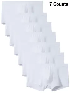 7 Counts Men's Seamless Boxer Briefs | Ultra-Thin Cool Breathable Low-Rise Underwear | Daily Casual Back-to-School