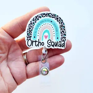 Ortho Squad Badge Reel Retractable Rainbow Orthopedic Nurse ID Holder Gift XRY