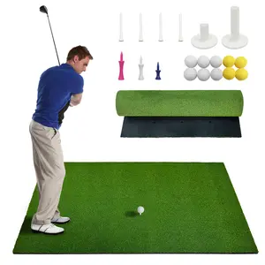 5×4FT Premium Golf Practice Hitting Mat, 31mm High-Elastic Artificial Turf, Indoor Outdoor Garage Garden Simulator Training Mat with Bonus Golf Balls