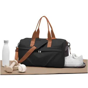 Gym Bag for Women Men with Shoe Compartment, Sport Duffel Bag, Waterproof Travel Weekender Overnight Carry on Bag for Yoga