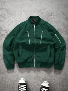 Men's Regular Fit Solid Color Jacket, Casual Multi-Pocket Outerwear, Essential Daily Wear, Perfect for Everyday