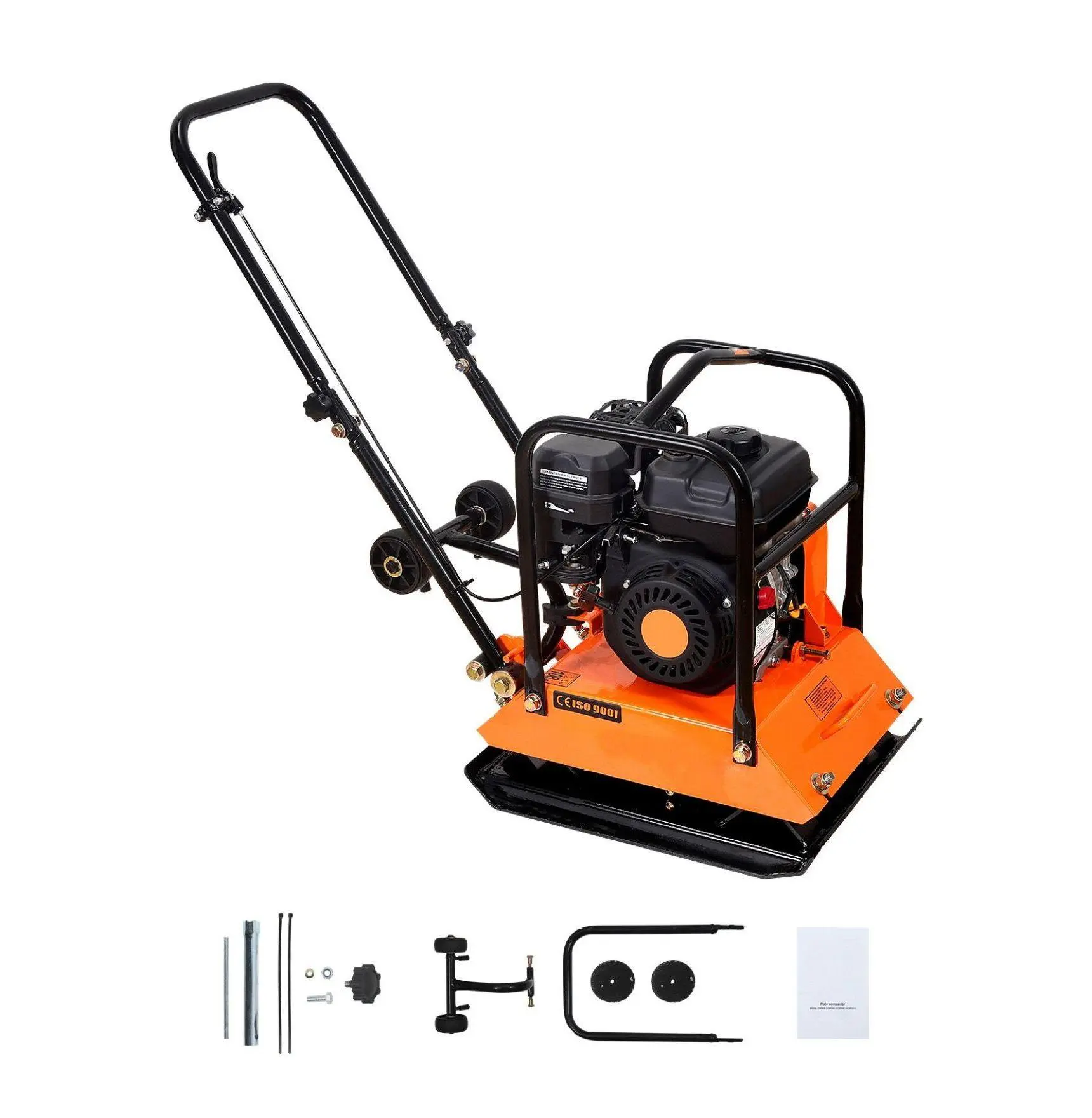 Plate Compactor 6.5 HP - Gas Powered Vibrating Rammer, 5700 VPM, 4047lbs Force, 21x16in Plate - for Paver, Landscaping, Asphalt, Soil Compaction Default