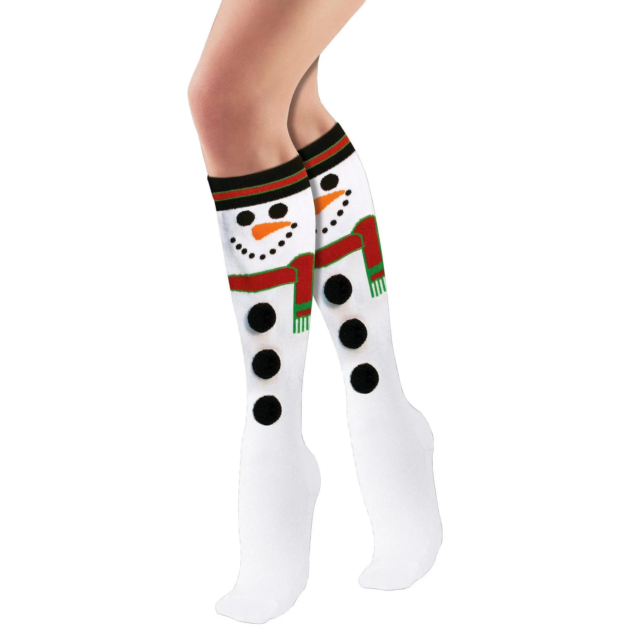 Adults Christmas Snowman Socks Costume Accessory