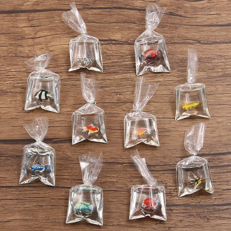 10 Random DIY Transparent Resin Fish Pocket Charms, Jewelry Accessories, Art Charms, Micro Landscape Decor, Birthday Gift, Office Desk Decoration, Home Decor, Diy Craft Embellishments
