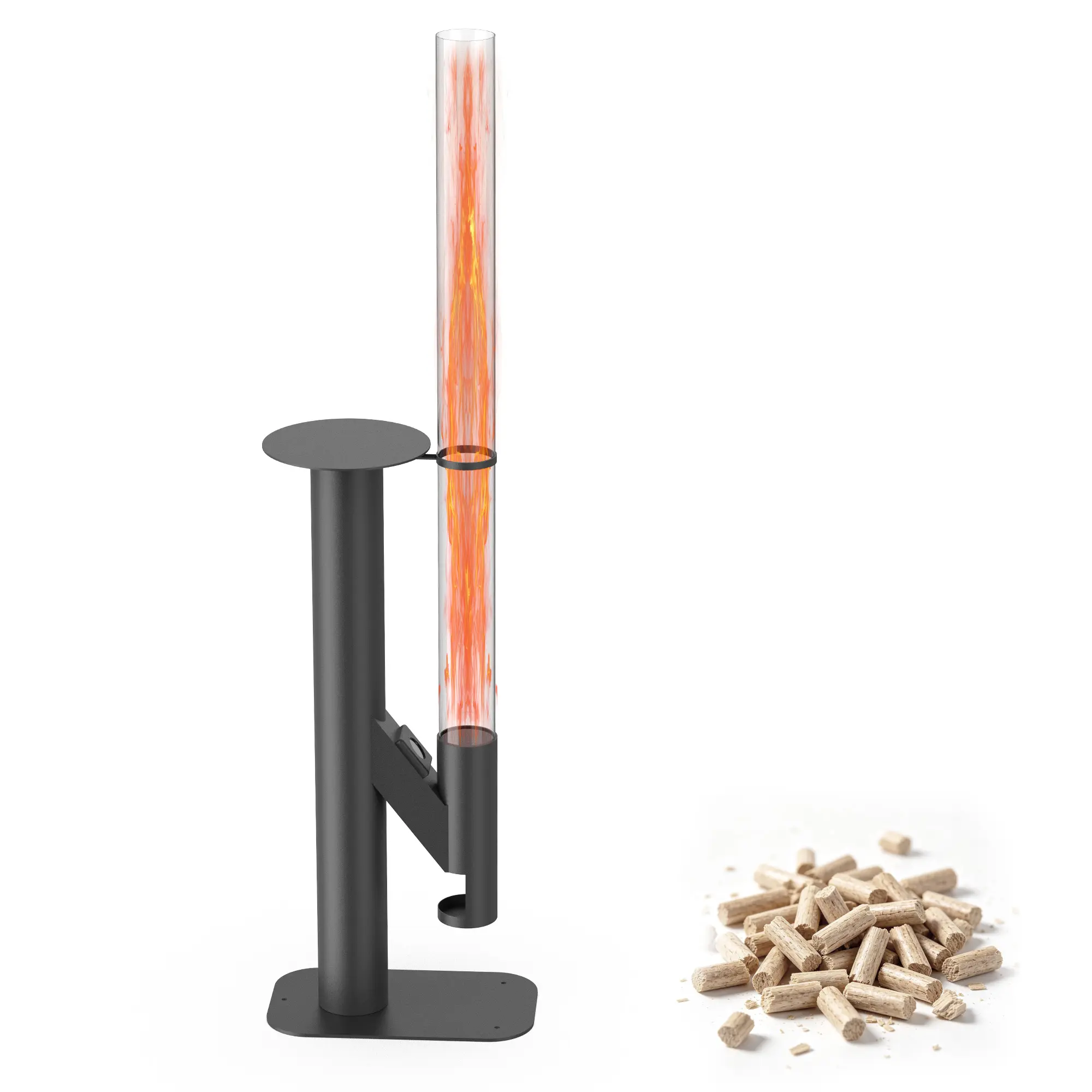 Rocket Stove, Smokeless Firepit Wood Burning Fire Pit with Viewing Window, 8.5 lbs Pellet Capacity, Outdoor Heater with Ash Drawer for Camping Backyard Patio