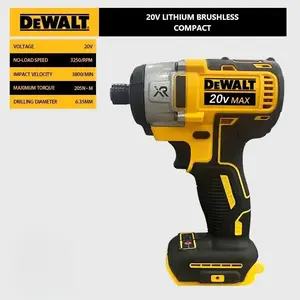 DeWalt 20V MAX XR Cordless Maintenance-Free Impact Driver | High Torque 205 N-m, Speed 3250 RPM, Feed Rate 3800 Inches/Minute, 3 LED Lights, Suitable for DIY, Construction, Automotive and Home Use with 1/4 Inch Hex Head Chuck (DCF887)