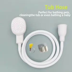 No-Install Tub Faucet Sprayer with 3.6ft/6.6ft/9.8ft Shower Hose - Universal Slip-On Attachment for Hair Washing Baby Bath & Pet Care Fits 4" Showerheads Handheld Shower