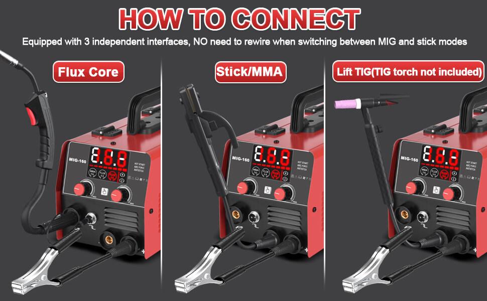 160Amp 3 IN 1 Welder, Flux Core Welder/Lift TIG/Stick Welding Machine, Auto Darkening Welding Glasses MIG Welder, Portable MINI Welder Machine 110V, Gasless MIG Welder with IGBT Inverter 160Amp 3 IN 1 Welder, Flux Core Welder/Lift TIG/Stick Welding Machine, Auto Darkening Welding Glasses MIG Welder, Portable MINI Welder Machine 110V, Gasless MIG Welder with IGBT Inverter