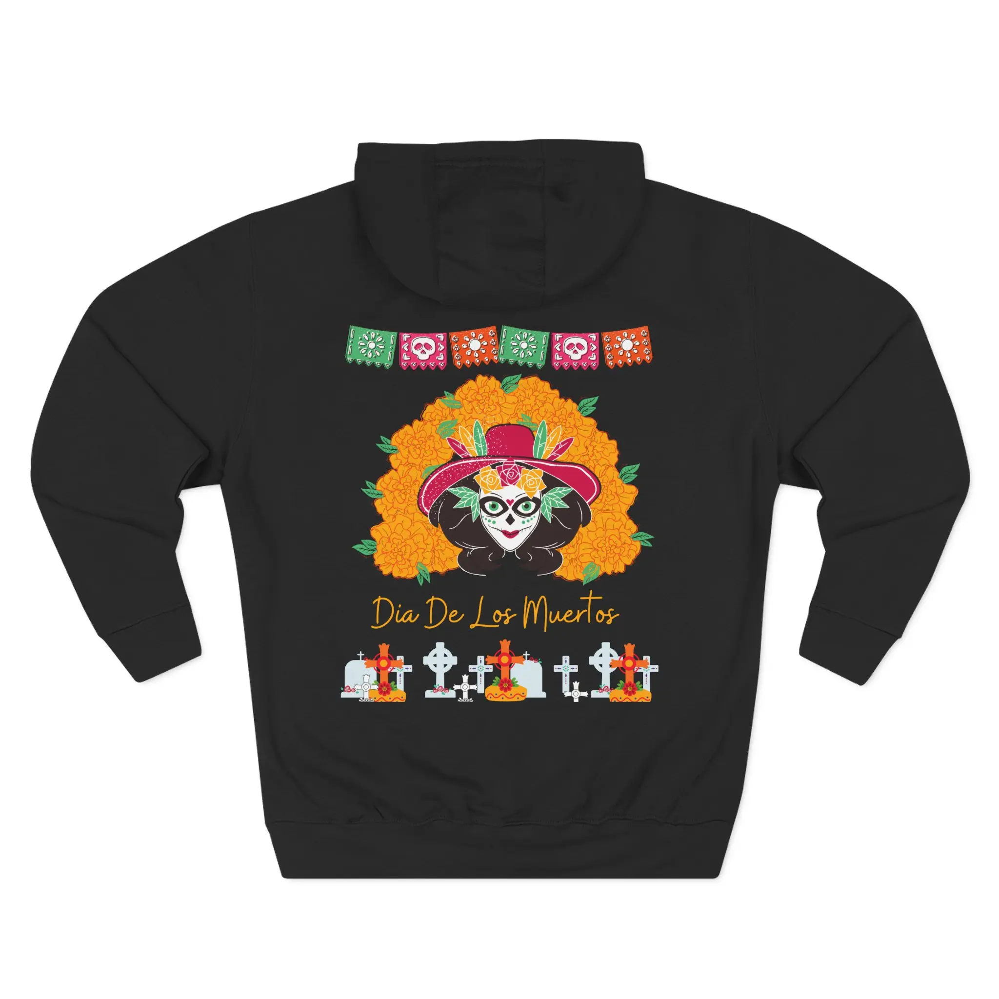 Dia De Los Muertos Three-Panel Fleece Hoodie