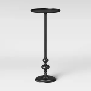 Londonberry Small Turned Accent Table Black (KD) - Threshold: Sleek Aluminum Frame, No-Spill Raised Edge, Indoor Use