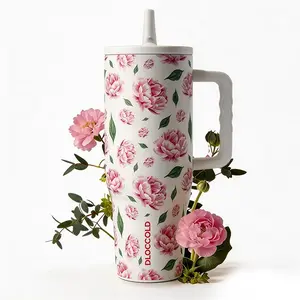 Dloccold 40oz Stainless Steel Travel Cup with Straw Lid, Leak-Proof, Keeps Cold 24 Hours, Dual-Layer Water Bottle for Home Office Car Outdoor