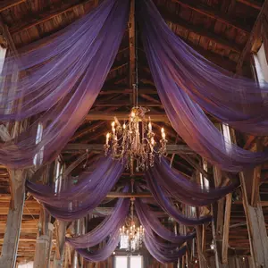 One-piece set, extra-large deep purple party tulle, suitable for decorating holiday party venues, table runners, tarpaulins, chapels, arches, and stage backdrops. Perfect for Easter and spring-themed weddings. Size: 787 or 1181 inches.