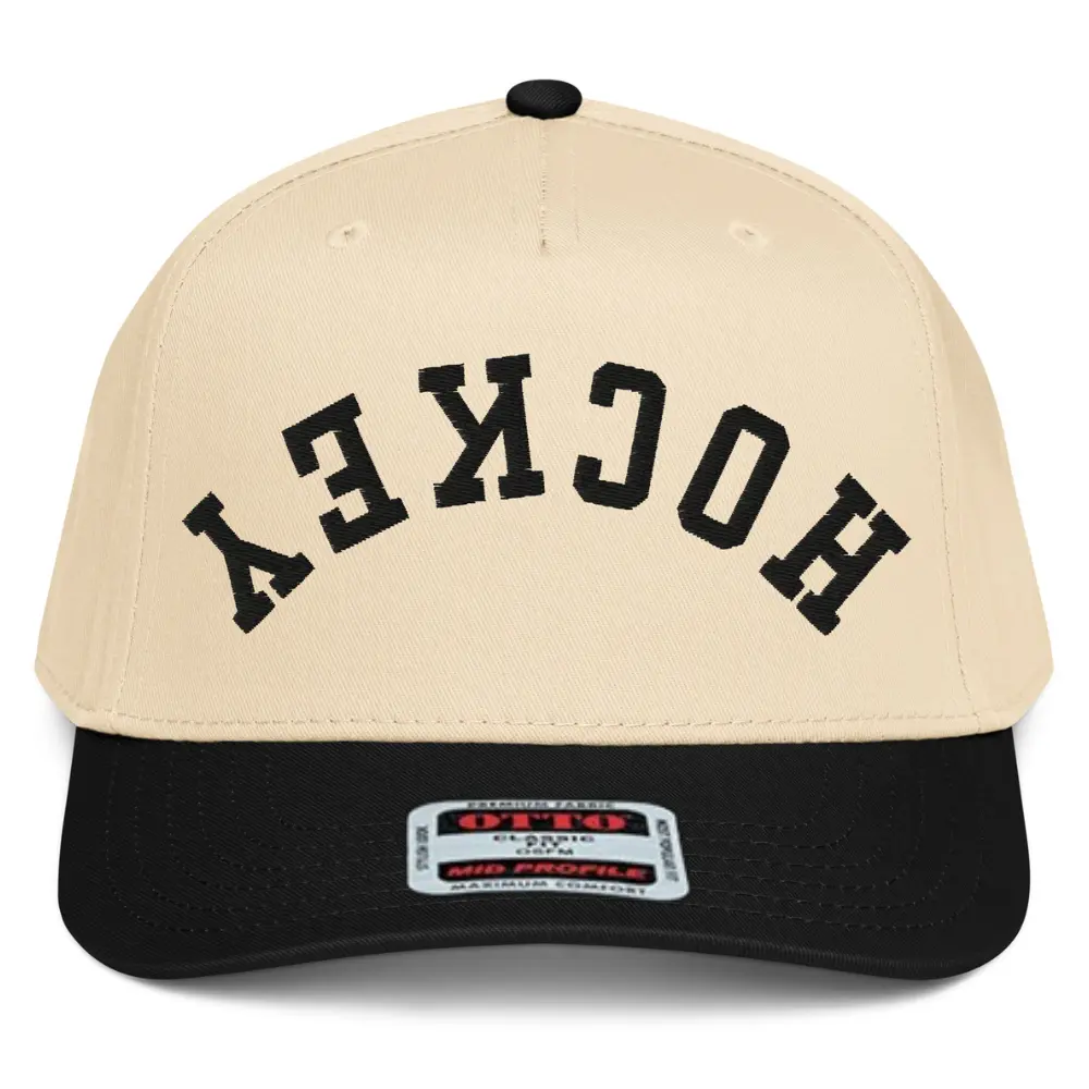 RIVEMUG NX1 Upside Down Hockey 2 Tone Hat Embroidered Mid Crown Curved Bill Snapback Cap for Men And Women