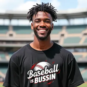 Baseball is BUSSIN T-Shirt - Everything Baseball Sports Gift - Adult S-5X Short Sleeve Tee Shirt