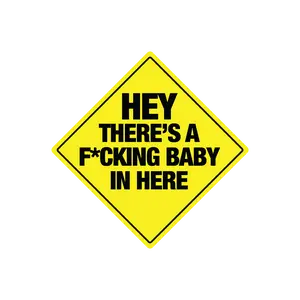 "Hey There's A Baby In Here" Vinyl Sticker, Automotive Car Exterior Bumper Accessory Decal