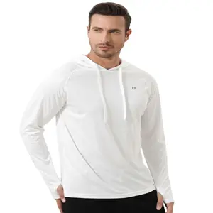 Kyn Apparel Summer Men's Long Sleeve UPF 50+ Hoodie Shirts, Rash Guard Quick Dry Lightweight T-shirt for Outdoor Jogger Sport Pullover