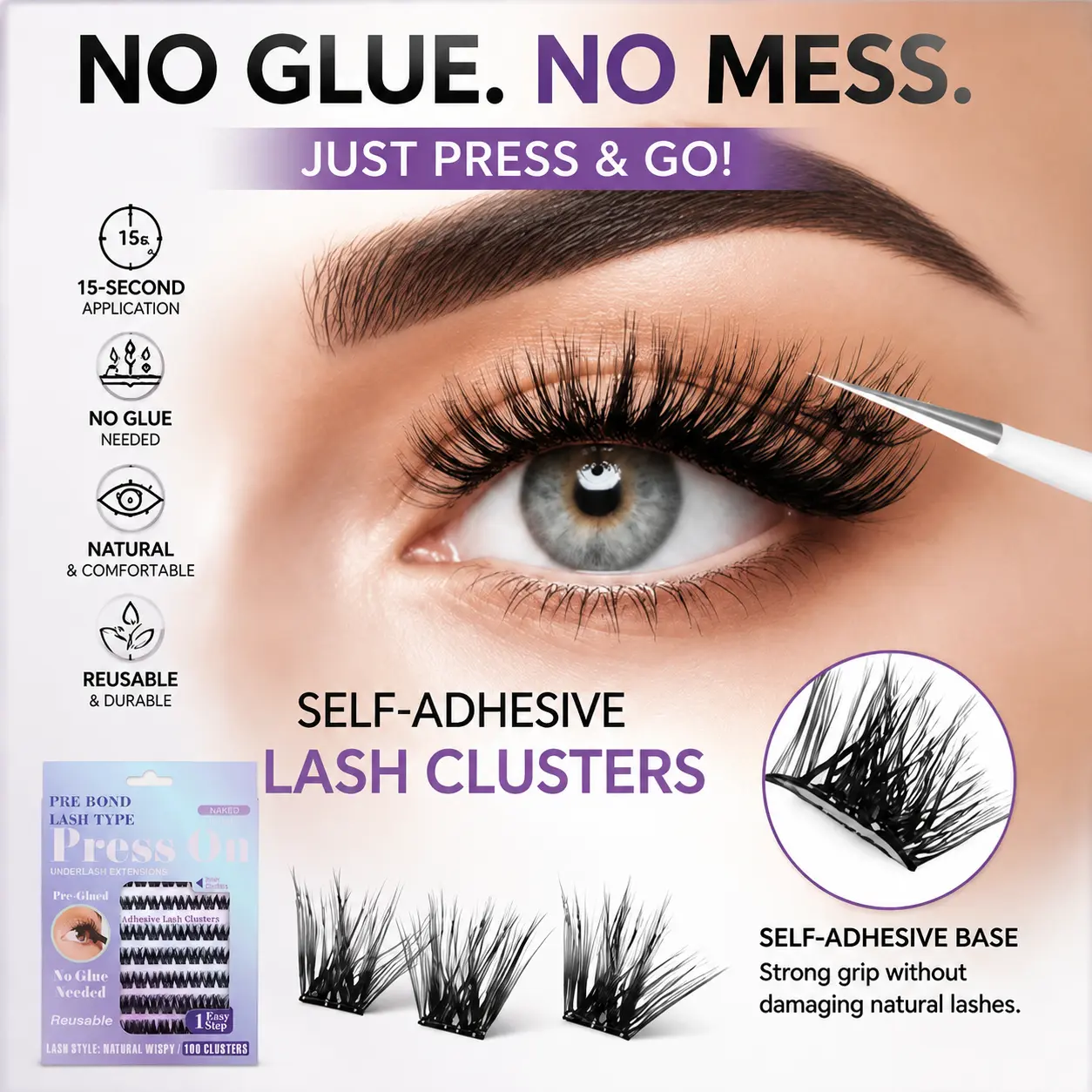 Mega Pack DIY Lash Clusters | FH by FlutterHabit | 100 clusters per pack | Wispy & Textured