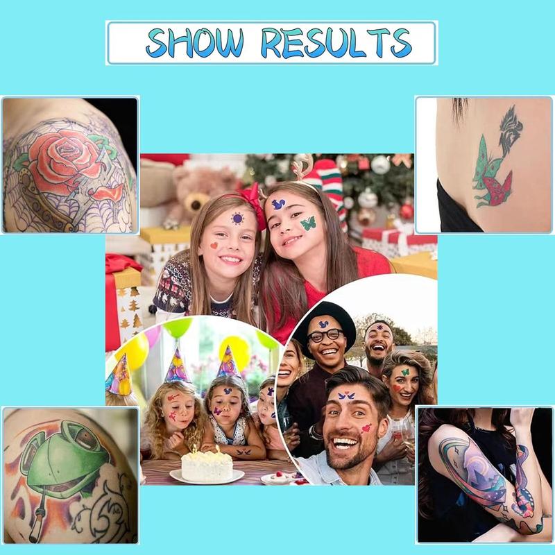 Temporary Tattoo Markers 10 Body Markers, Butterfly Temporary Tattoos for Women Girls Kids, Fake Colorful Butterflies Tattoo Waterproof for Face Body Arm Birthday Party (BETY3)