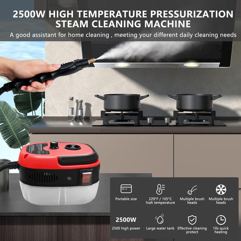 Clearance Sale!Handheld Pressurized Steam Cleaner,2500W Handheld High Temp Portable Cleaning Machine, Cleaning for Couch, Auto, Floor Car Wash Equipment