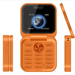 Foldable screen mobile phone, 2G mini phone, button flip phone, multi-language backup phone
