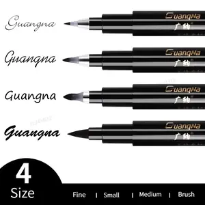 4Pcs/Set Calligraphy Pen Hand Lettering Art Pens Brush Ink Lettering Pens Markers for Writing Drawing Black Ink Pens Art Marker kissbuty