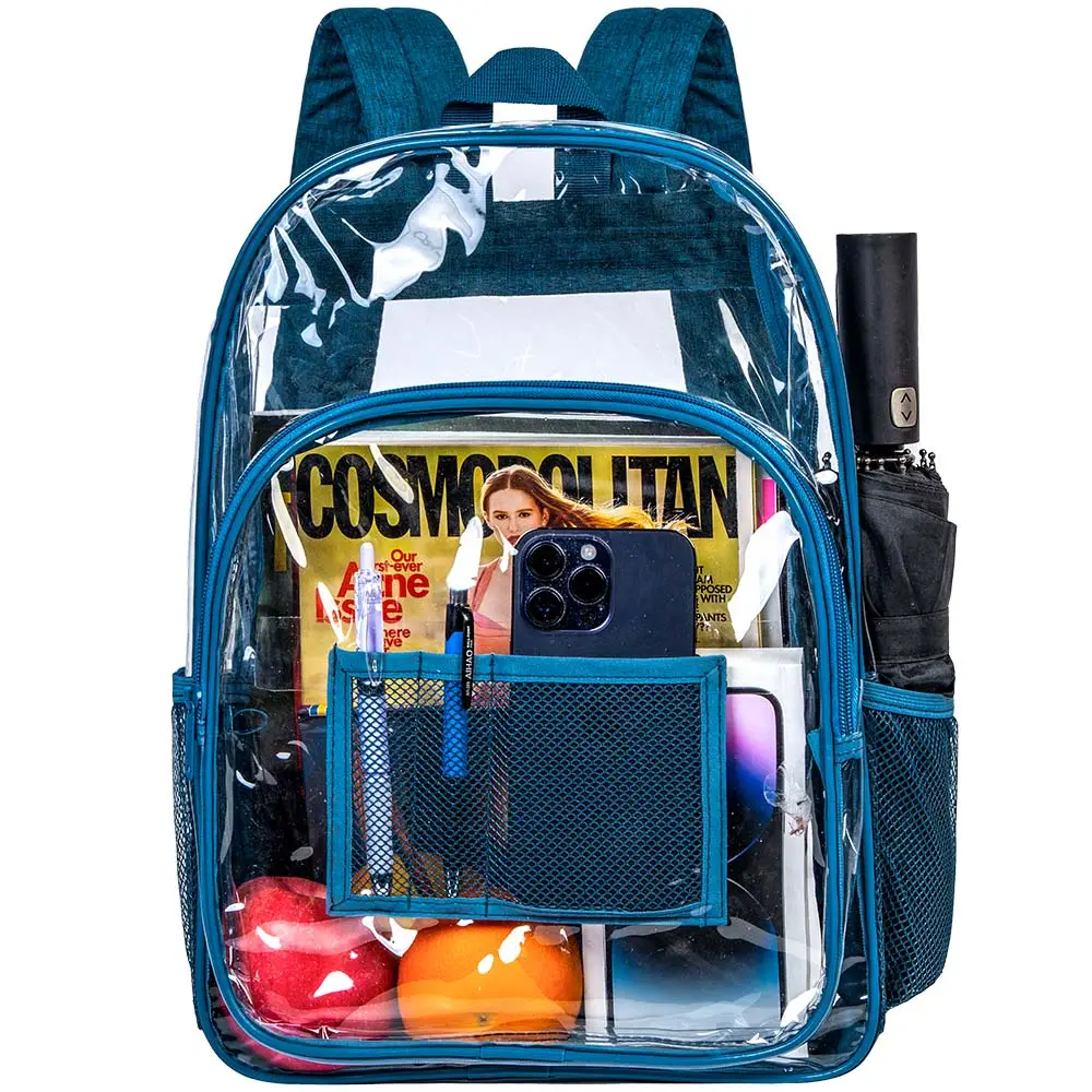 Clear Backpack, Heavy Duty Transparent Bookbag, See Through PVC Backpacks