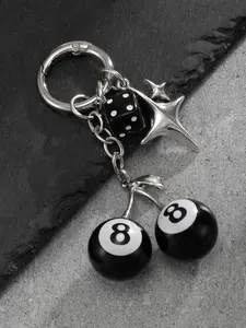Dice and Ball Design Keychain, Fashionable Cute Alloy Car Key Ring, Bag Decoration Accessory, Unisex Stylish Key Holder