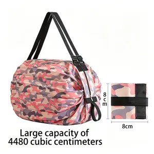 Portable Foldable Shopping Bag - Large Capacity Waterproof Reusable Grocery Bag, Lightweight Tote Bag for Supermarket Travel Picnic
