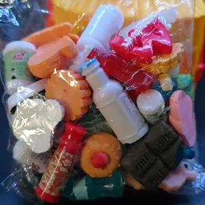 Mini Food & Drink Charms, Resin Doll House Miniature Food Decor, Simulation Miniature Food for Doll House Decoration