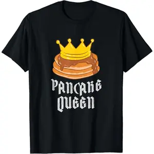 100% Cotton Pancake Queen Pancake And Pajamas Sleepover Pancakes T-Shirt