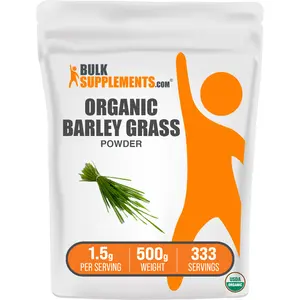 BulkSupplements - Organic Barley Grass Powder - Natural Fiber - Certified Organic - 100g-1kg - 1.5g per Serving